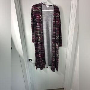 LuLaRoe Purple and Black Striped Cardigan